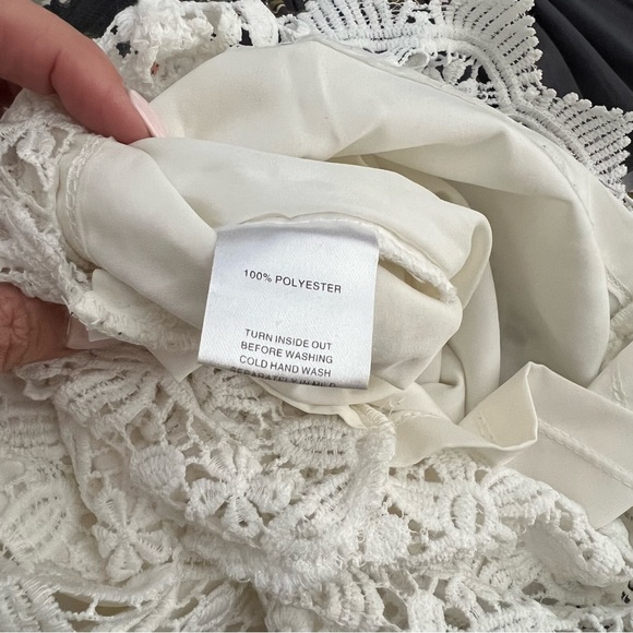 Sabo Skirt High Neck Crochet Lace Mini Dress Size Small Off White - Picture 13 of 14